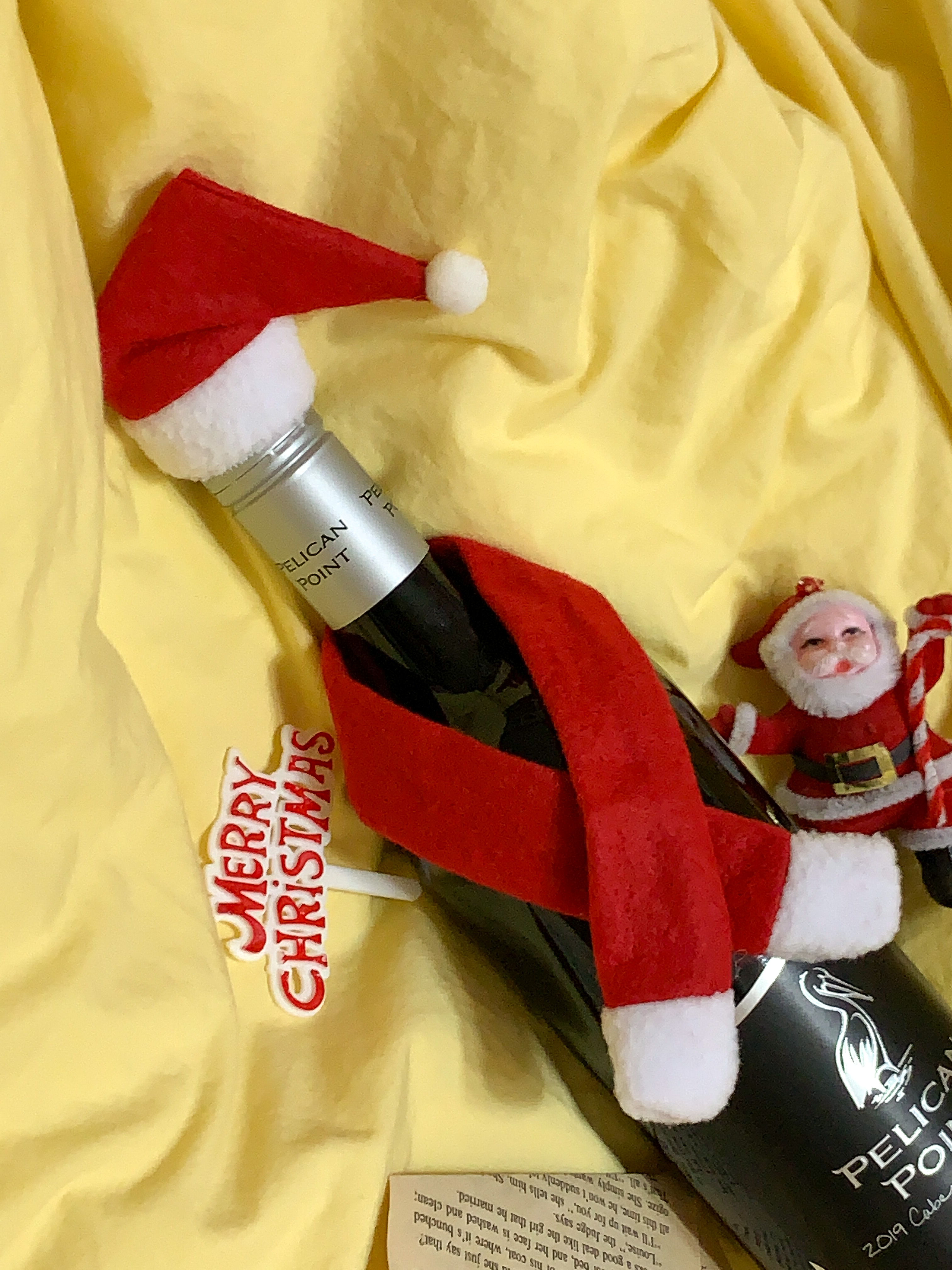 와인 산타 모자 목도리 세트 (크리스마스)