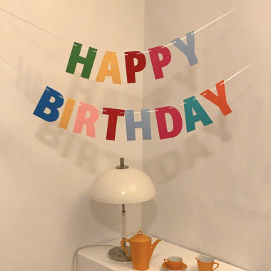 레인보우 생일 가랜드