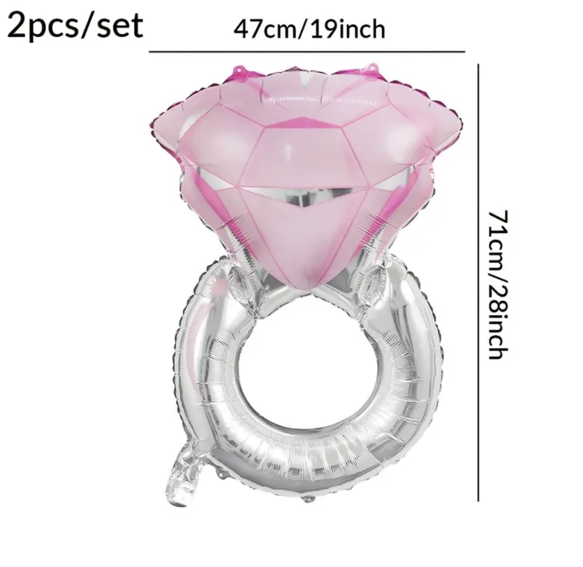 다이아몬드 반지 풍선 (핑크)