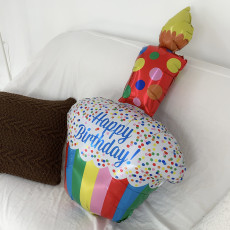 생일 초 케이크 풍선