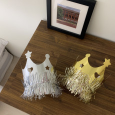 글리터 생일 왕관 (골드,실버)