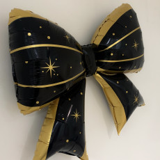 블랙 골드 리본 풍선 연말 신년 파티