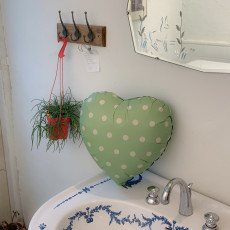 땡땡이 하트풍선 (연두)