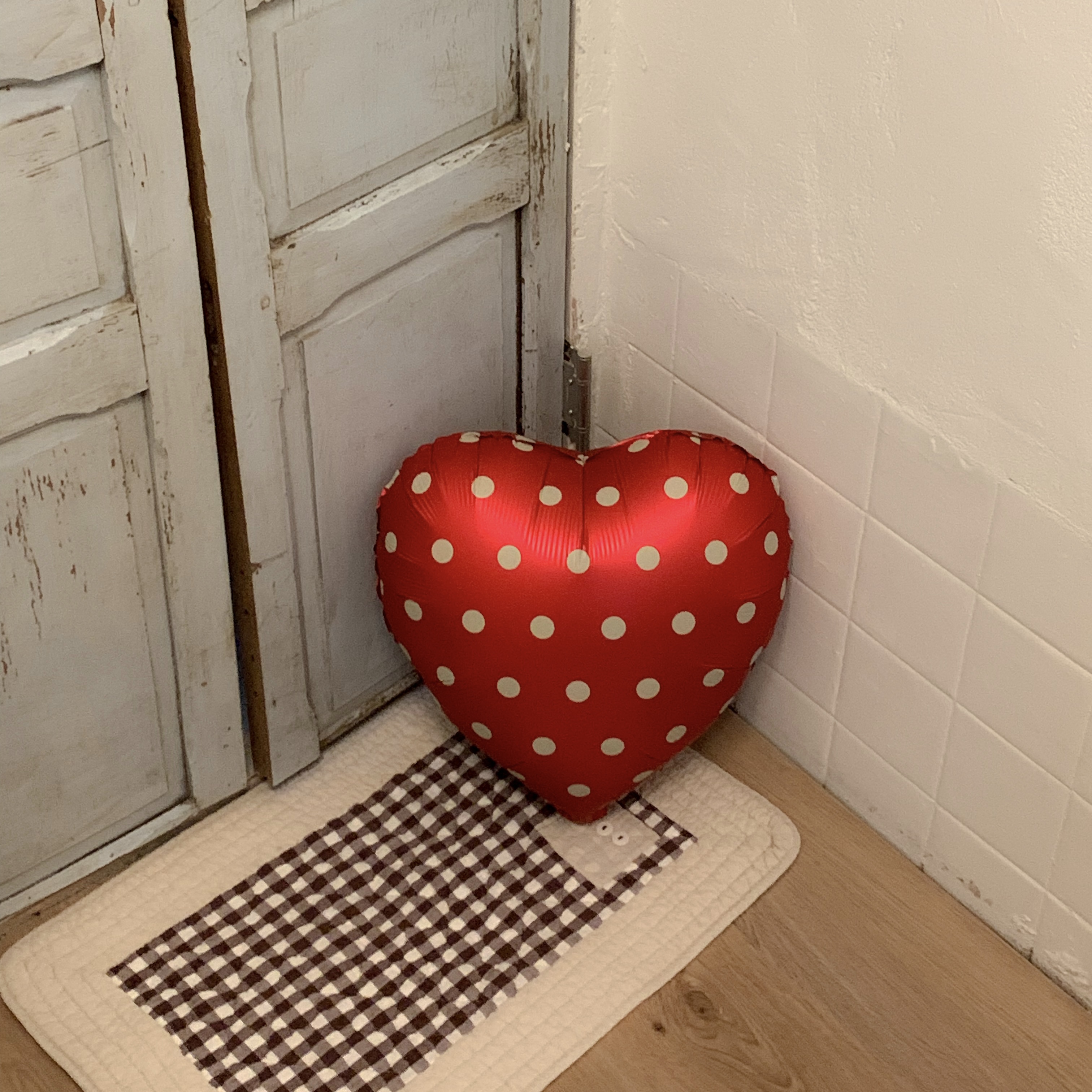 땡땡이 하트풍선 (레드)